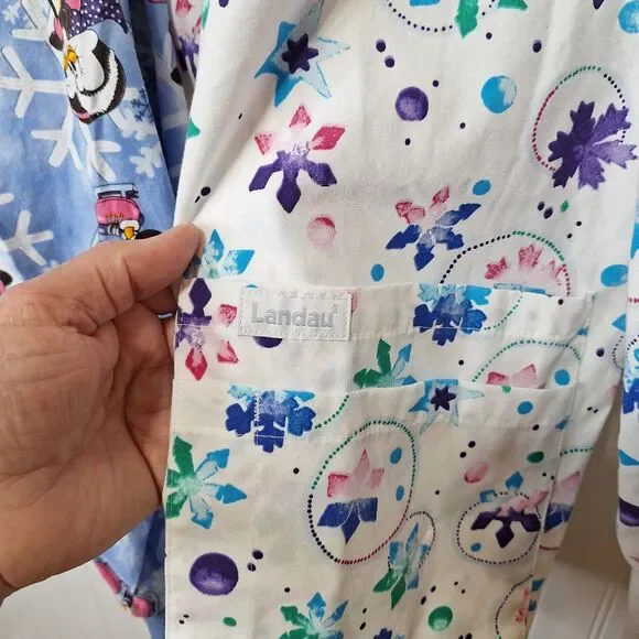 Lot Of 3 Womens Long Sleeve Scrub Jackets Size L Medical Hospital Dental - Picture 5 of 15